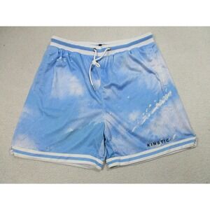 Kinetic Shorts Mens XL Blue White Cloud Print Mesh Basketball Athletic